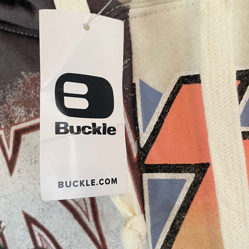 NWT Kiss Split Graphic Hoodie - Gray and Cream - Picture 4 of 6